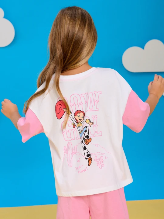 Zdjęcie produktu Sinsay - Bawełniana piżama dwuczęściowa oversize Toy Story - koszulka boxy i szorty - kremowy