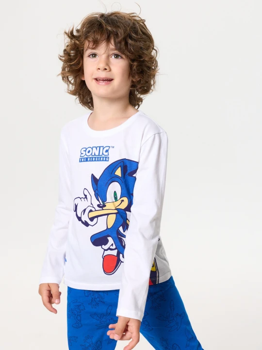 Zdjęcie produktu Sinsay - Bawełniana piżama dwuczęściowa Sonic the Hedgehog - niebieski