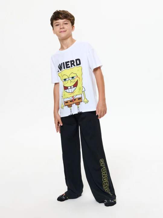 Zdjęcie produktu Sinsay - Bawełniana piżama dwuczęściowa SpongeBob - biały