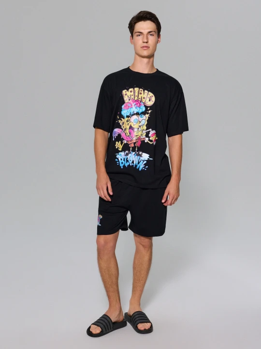 Zdjęcie produktu Sinsay - Bawełniana piżama dwuczęściowa SpongeBob - czarny