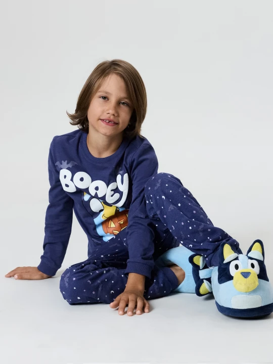 Zdjęcie produktu Sinsay - Bawełniana piżama dwuczęściowa z motywem halloweenowym Bluey - granatowy