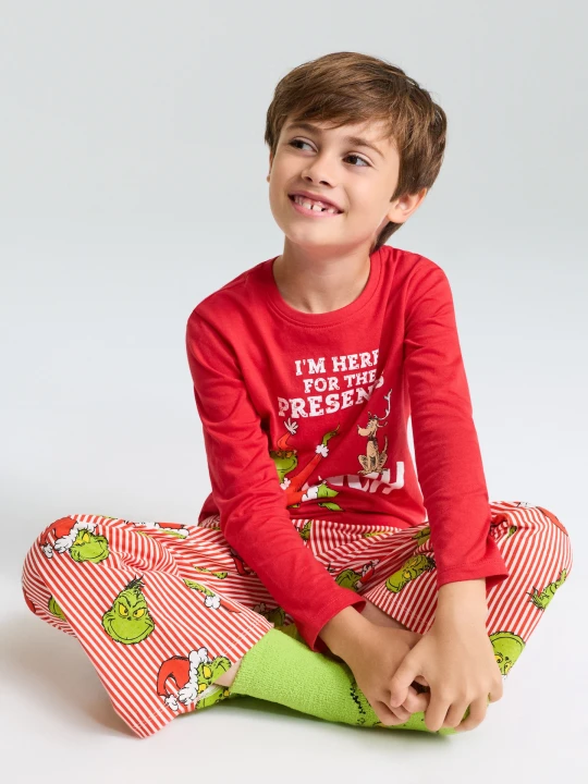 Zdjęcie produktu Sinsay - Bawełniana piżama dwuczęściowa z motywem świątecznym Grinch - czerwony