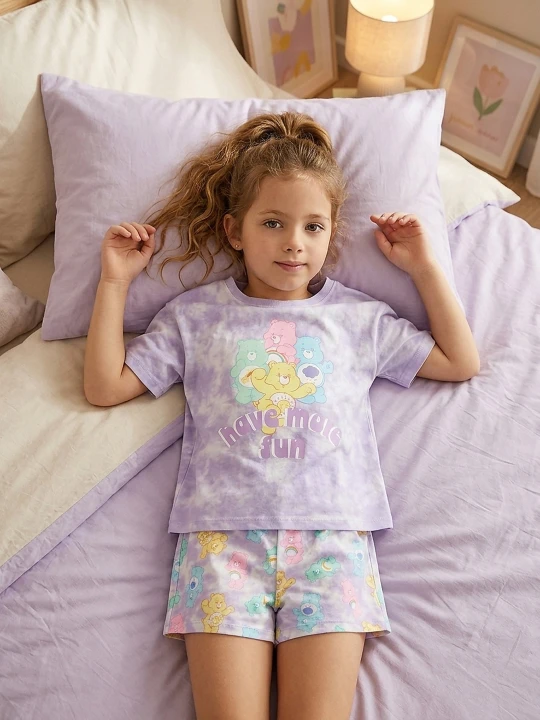 Zdjęcie produktu Sinsay - Bawełniana piżama dwuczęściowa z nadrukiem Care Bears - fioletowy