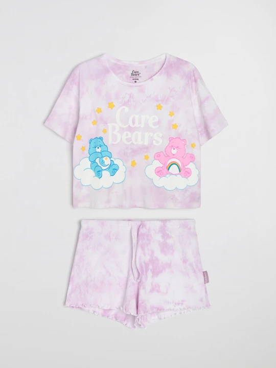 Zdjęcie produktu Sinsay - Bawełniana piżama dwuczęściowa z nadrukiem Care Bears - fioletowy