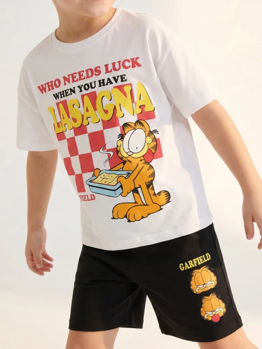 Zdjęcie produktu Sinsay - Bawełniana piżama dwuczęściowa z nadrukiem Garfield - biały