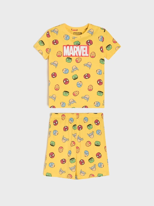 Zdjęcie produktu Sinsay - Bawełniana piżama dwuczęściowa z nadrukiem Marvel - żółty