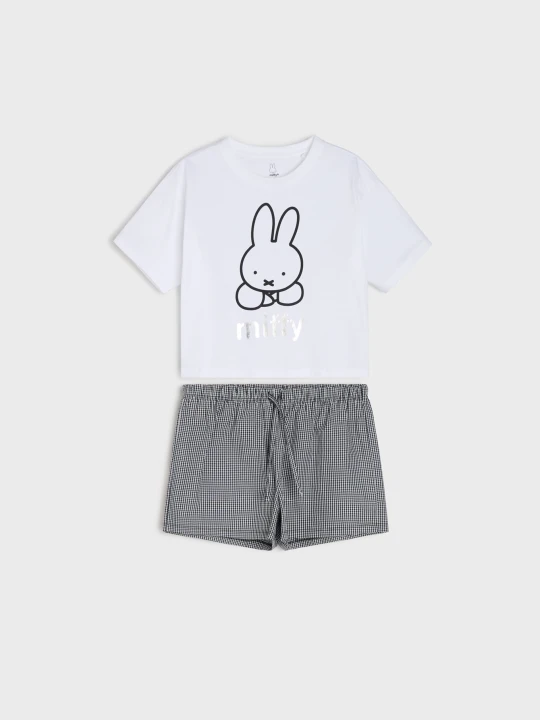 Zdjęcie produktu Sinsay - Bawełniana piżama dwuczęściowa z nadrukiem Miffy - kremowy