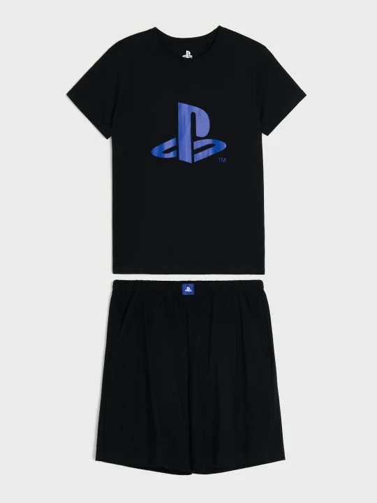Zdjęcie produktu Sinsay - Bawełniana piżama dwuczęściowa z nadrukiem PlayStation - czarny