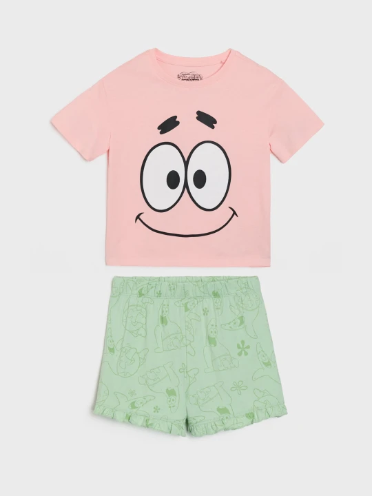 Zdjęcie produktu Sinsay - Bawełniana piżama dwuczęściowa z nadrukiem SpongeBob - różowy