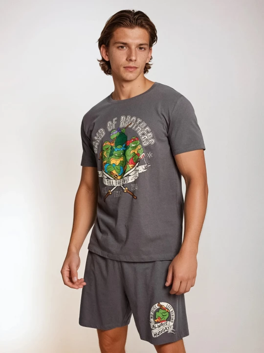 Zdjęcie produktu Sinsay - Bawełniana piżama dwuczęściowa z nadrukiem Teenage Mutant Ninja Turtles - szary