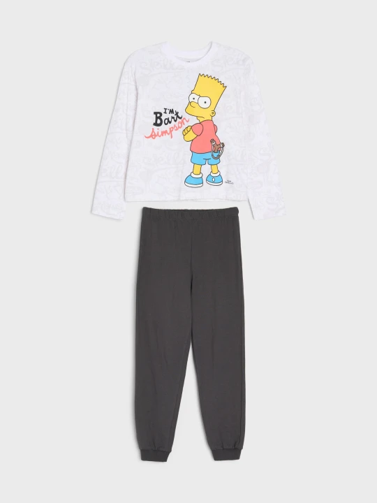 Zdjęcie produktu Sinsay - Bawełniana piżama dwuczęściowa z nadrukiem The Simpsons - biały