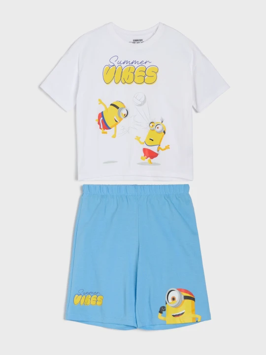 Zdjęcie produktu Sinsay - Bawełniana piżama oversize z nadrukiem Minions - biały