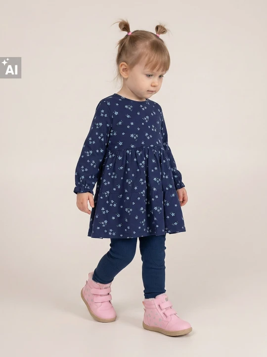 Zdjęcie produktu Sinsay - Bawełniana sukienka babydoll z motywem kwiatowym - granatowy