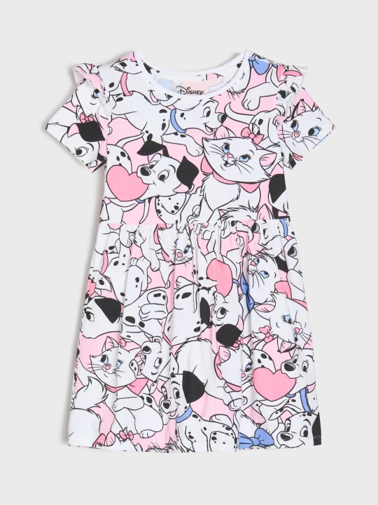 Zdjęcie produktu Sinsay - Bawełniana sukienka z falbanami Disney - różowy