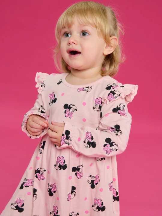 Zdjęcie produktu Sinsay - Bawełniana sukienka z falbanami Minnie Mouse - różowy