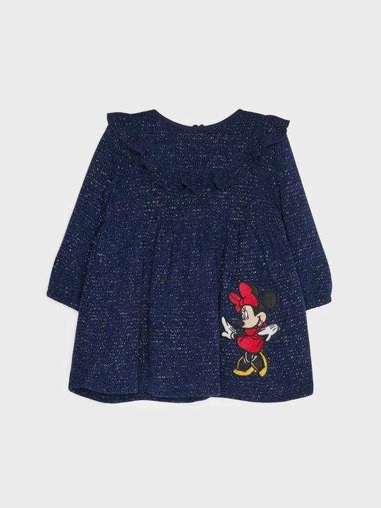 Zdjęcie produktu Sinsay - Bawełniana sukienka z falbankami Minnie Mouse - granatowy