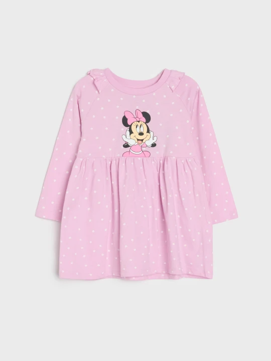 Zdjęcie produktu Sinsay - Bawełniana sukienka z falbankami Minnie Mouse - różowy
