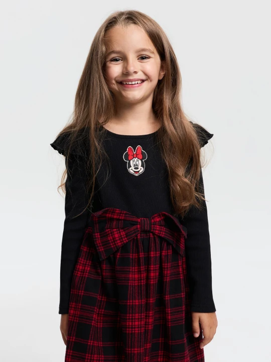 Zdjęcie produktu Sinsay - Bawełniana sukienka z haftem Minnie Mouse - wielobarwny