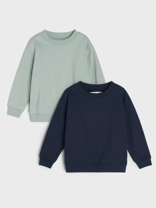 Zdjęcie produktu Sinsay - Bawełniane bluzy crewneck 2 pack - granatowy