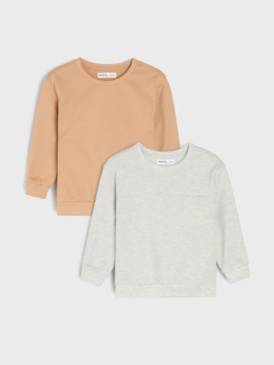 Zdjęcie produktu Sinsay - Bawełniane bluzy crewneck 2 pack - szary