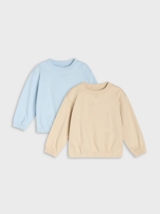 Zdjęcie produktu Sinsay - Bawełniane bluzy crewneck 2 pack - wielobarwny