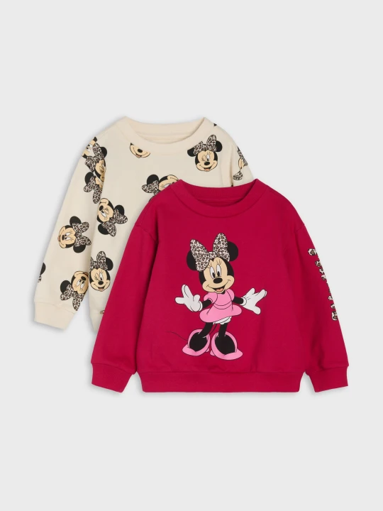 Zdjęcie produktu Sinsay - Bawełniane bluzy z nadrukiem 2 pack Minnie Mouse - różowy