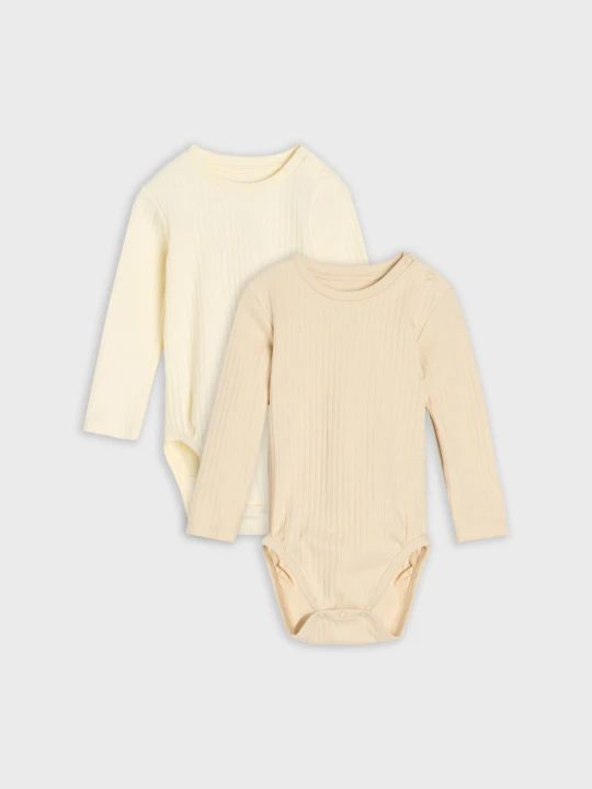 Zdjęcie produktu Sinsay - Bawełniane body 2 pack - kremowy