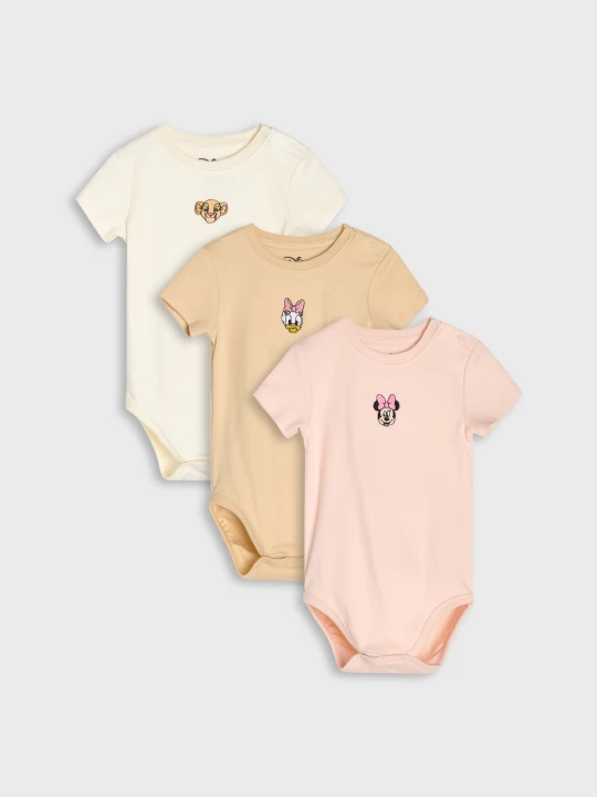 Zdjęcie produktu Sinsay - Bawełniane body 3 pack Disney - kremowy