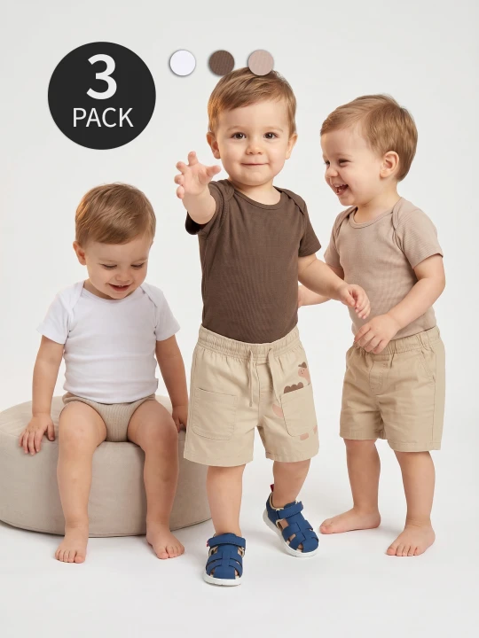 Zdjęcie produktu Sinsay - Bawełniane body 3 pack - kremowy
