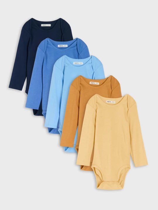 Zdjęcie produktu Sinsay - Bawełniane body 5-pack - beżowy