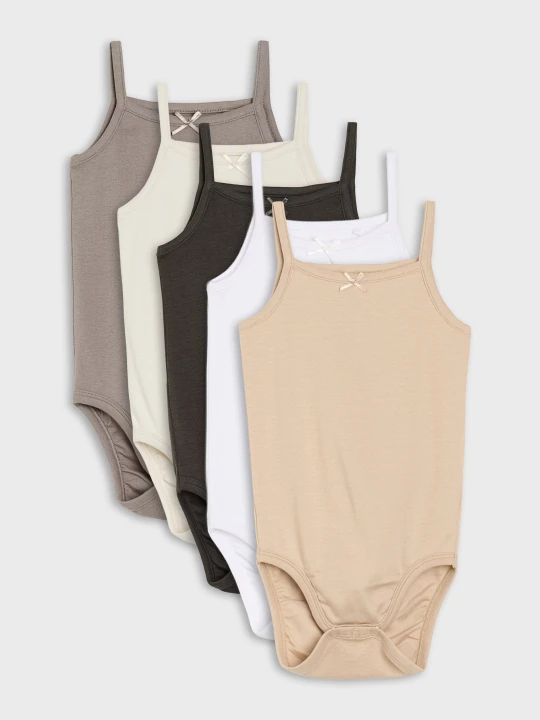 Zdjęcie produktu Sinsay - Bawełniane body na ramiączkach 5 pack - beżowy