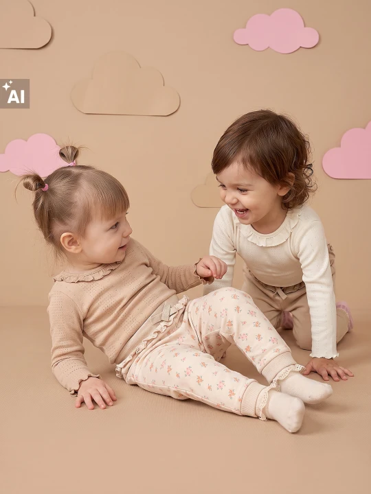 Zdjęcie produktu Sinsay - Bawełniane body z falbanami 2 pack - beżowy