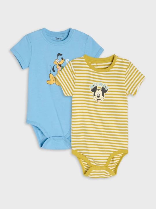 Zdjęcie produktu Sinsay - Bawełniane body z nadrukiem 2 pack Mickey Mouse - żółty