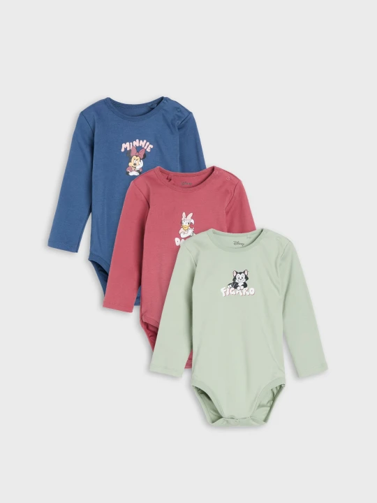 Zdjęcie produktu Sinsay - Bawełniane body z nadrukiem 3 pack Disney - mid blue