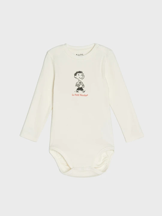 Zdjęcie produktu Sinsay - Bawełniane body z nadrukiem Le Petit Nicolas - kremowy