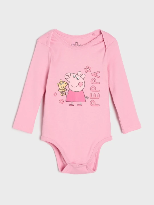 Zdjęcie produktu Sinsay - Bawełniane body z nadrukiem Peppa Pig - różowy