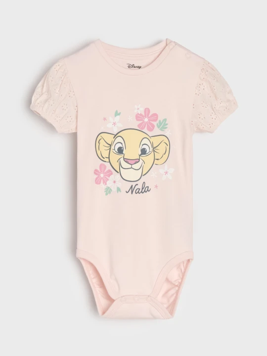 Zdjęcie produktu Sinsay - Bawełniane body z nadrukiem The Lion King - różowy