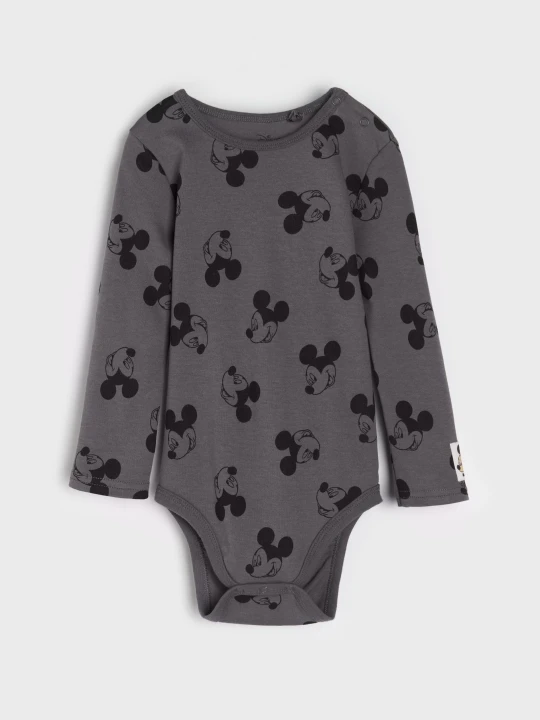 Zdjęcie produktu Sinsay - Bawełniane body ze wzorem Mickey Mouse - szary