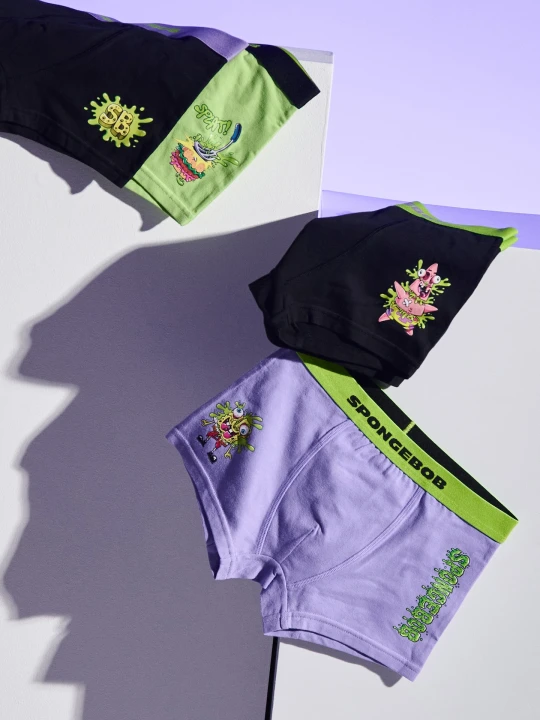 Zdjęcie produktu Sinsay - Bawełniane bokserki 4 pack SpongeBob - fioletowy