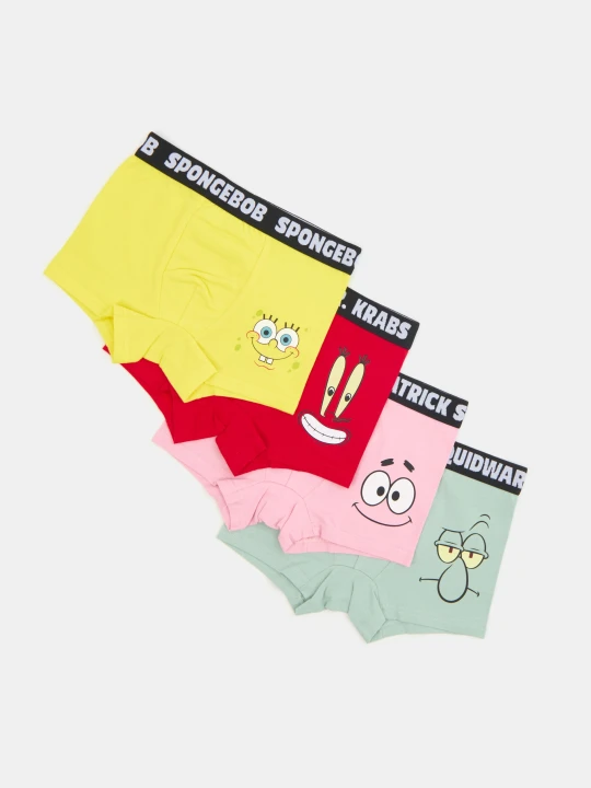 Zdjęcie produktu Sinsay - Bawełniane bokserki 4 pack SpongeBob - wielobarwny