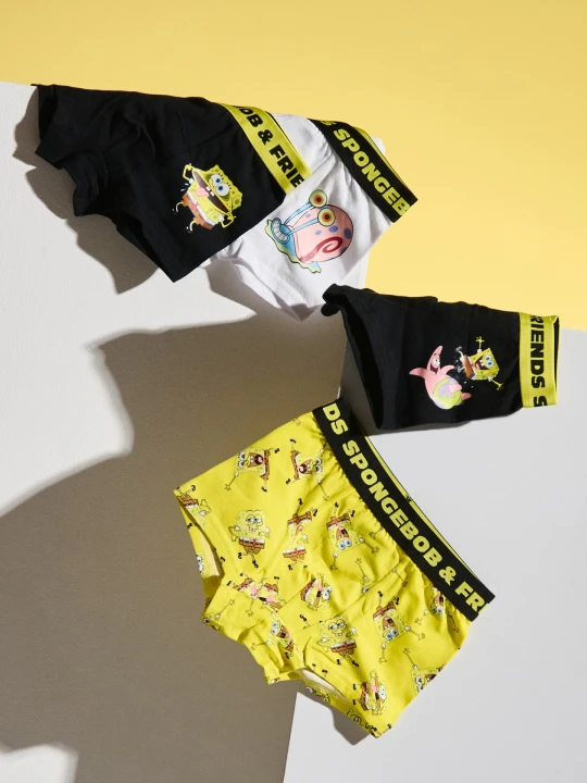 Zdjęcie produktu Sinsay - Bawełniane bokserki SpongeBob 4 pack - wielobarwny