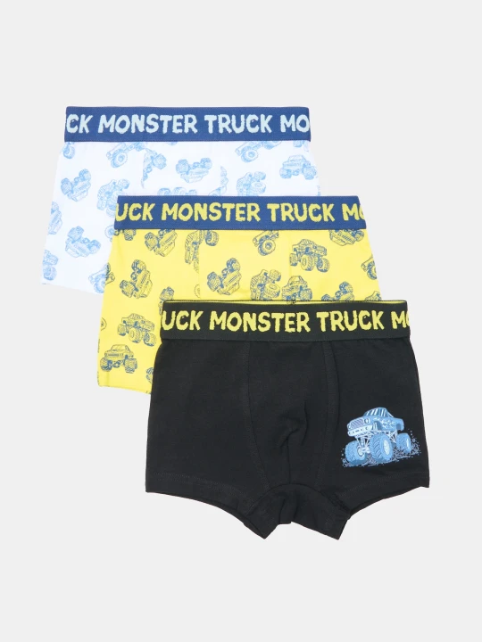 Zdjęcie produktu Sinsay - Bawełniane bokserki z motywem monster trucków 3 pack - wielobarwny
