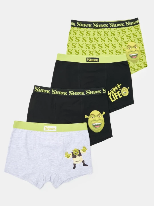 Zdjęcie produktu Sinsay - Bawełniane bokserki z nadrukiem 4 pack Shrek - zielony