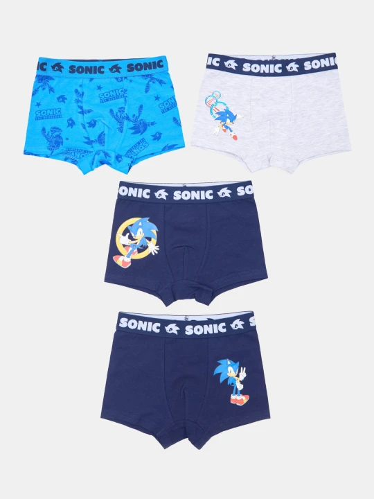 Zdjęcie produktu Sinsay - Bawełniane bokserki z nadrukiem 4 pack Sonic the Hedgehog - niebieski