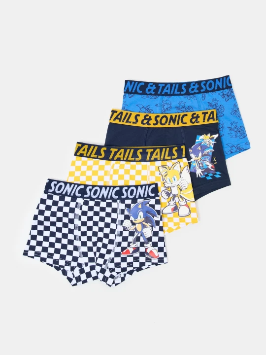 Zdjęcie produktu Sinsay - Bawełniane bokserki z nadrukiem 4 pack Sonic the Hedgehog - pomarańczowy