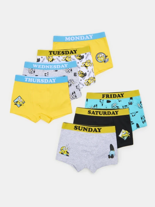 Zdjęcie produktu Sinsay - Bawełniane bokserki z nadrukiem Minions 7 pack - wielobarwny