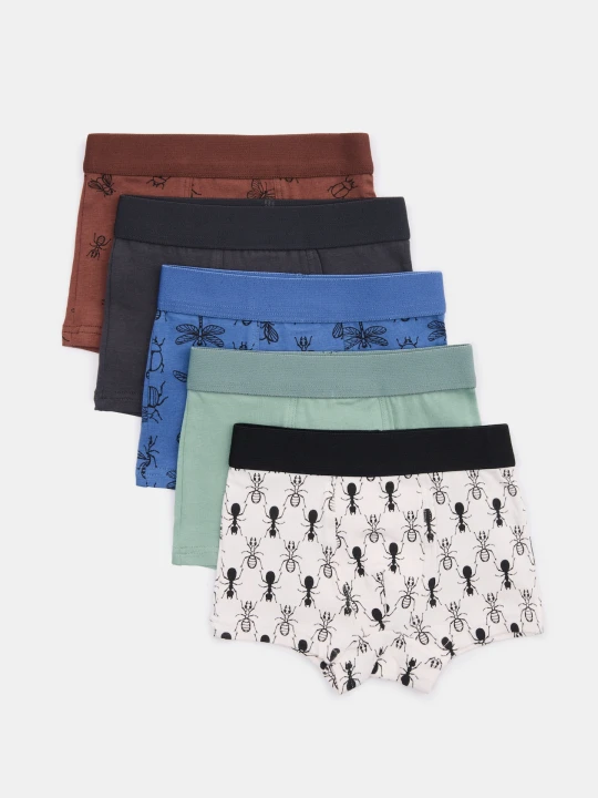 Zdjęcie produktu Sinsay - Bawełniane bokserki z nadrukiem owadów 5 pack - wielobarwny