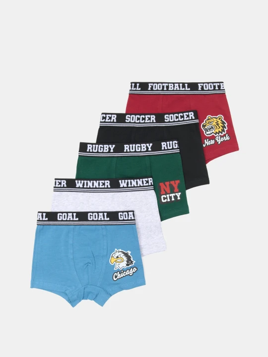Zdjęcie produktu Sinsay - Bawełniane bokserki z nadrukiem sportowym 5 pack - wielobarwny