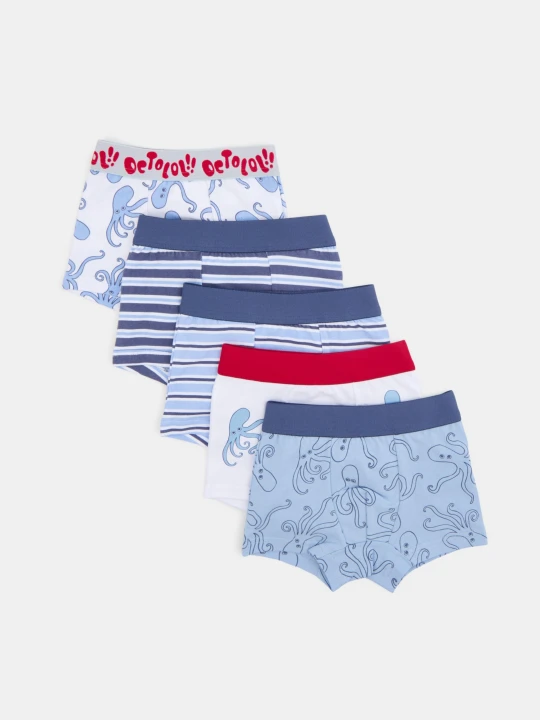 Zdjęcie produktu Sinsay - Bawełniane bokserki z ośmiornicami 5 pack - wielobarwny