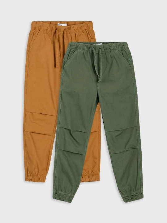 Zdjęcie produktu Sinsay - Bawełniane jeansy jogger 2 pack - khaki
